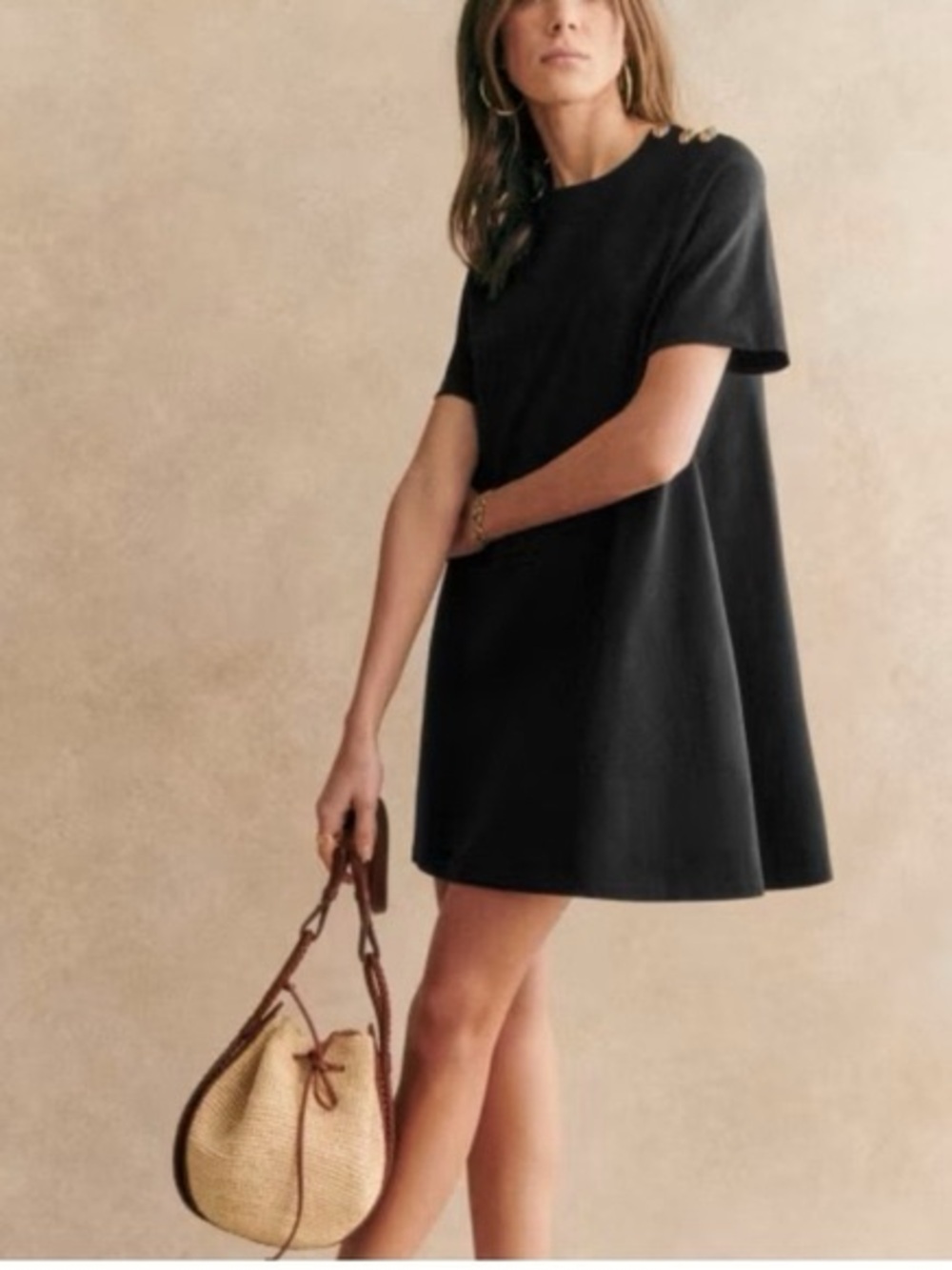SEZANE green cotton t-shirt mini dress, size small - Picture 11 of 11